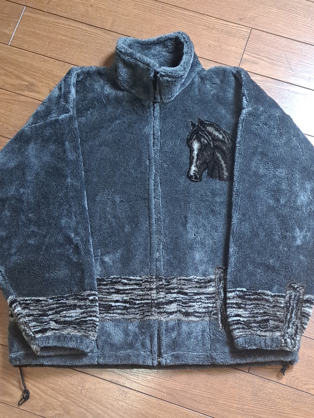 Vintage Bear Ridge Outfitters Horse Fleece Jacket XL Made USA Western